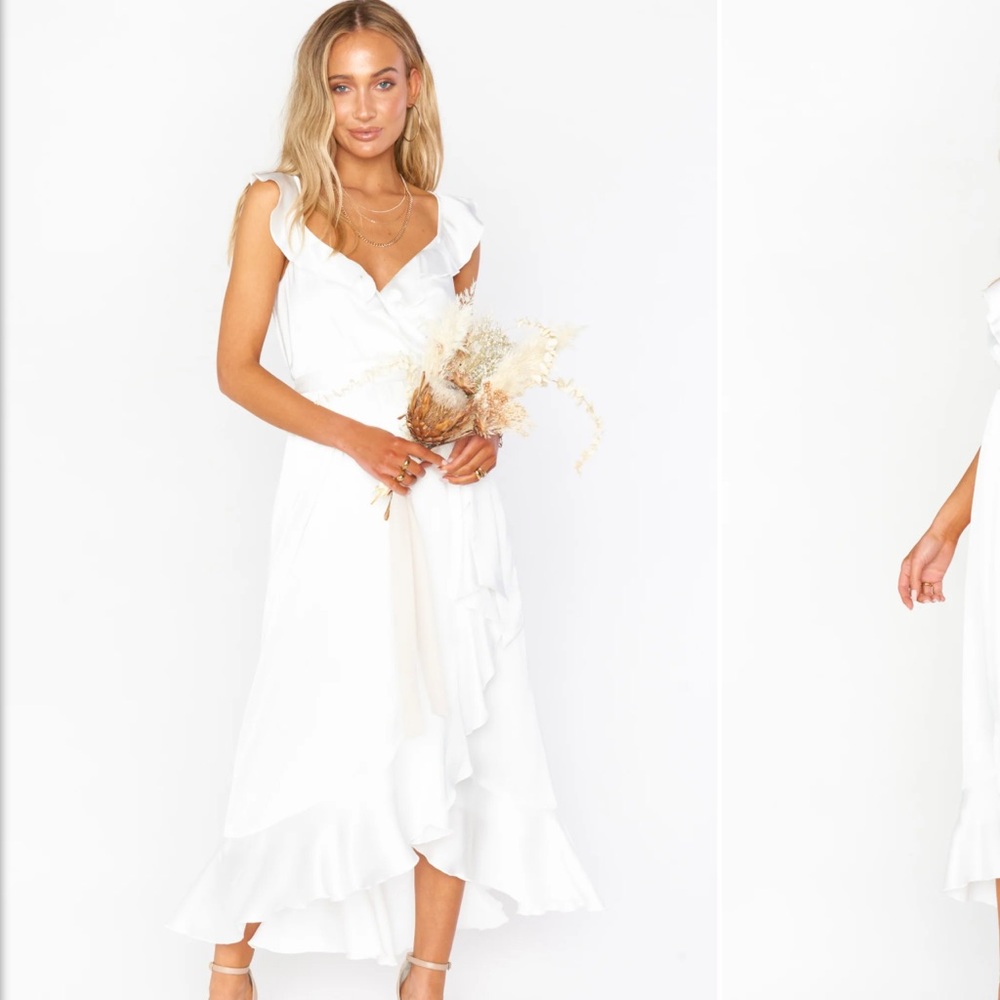 Show Me your Mumu White Bridesmaids/Shower Satin Dress